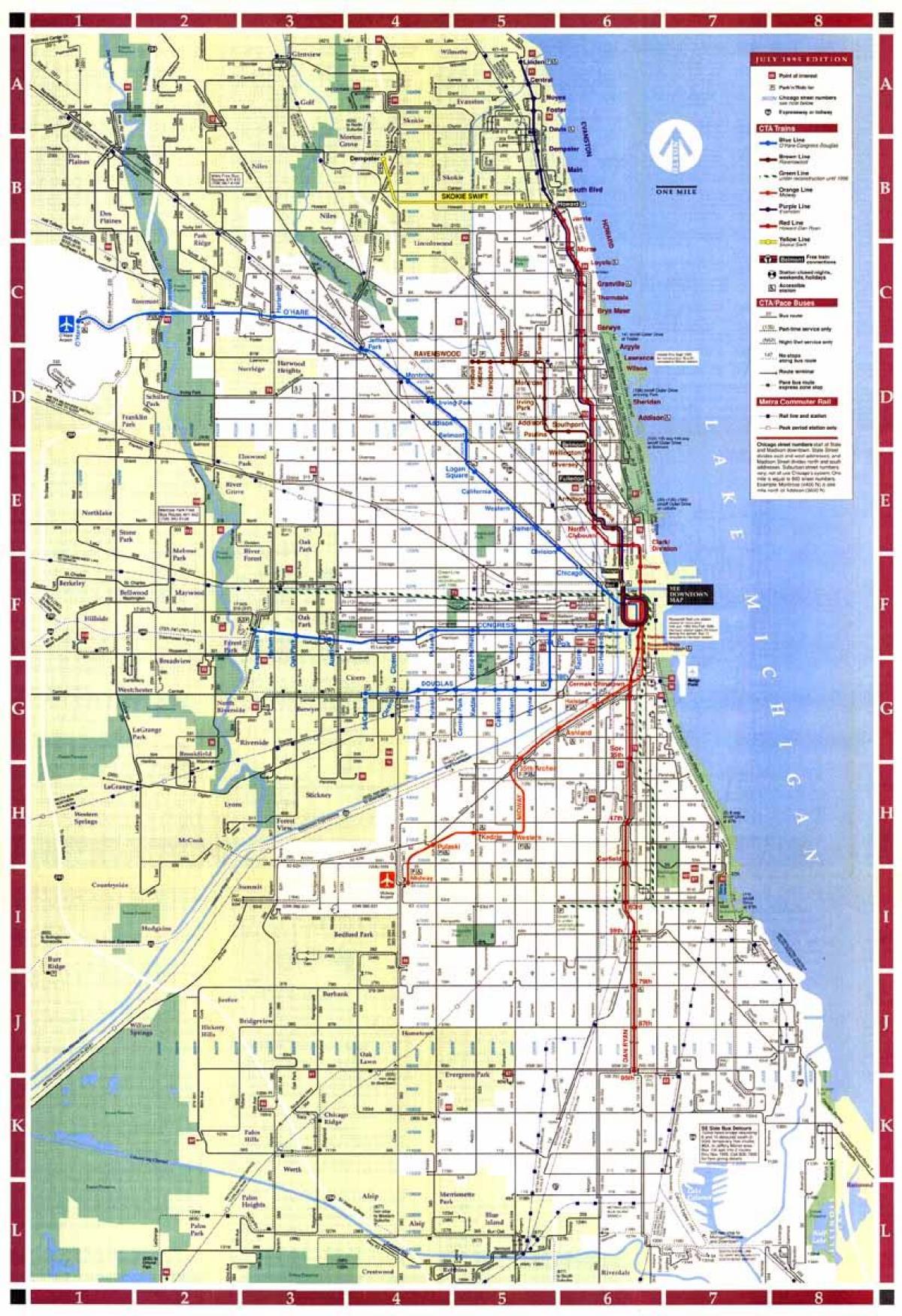 pilsētas Chicago karte