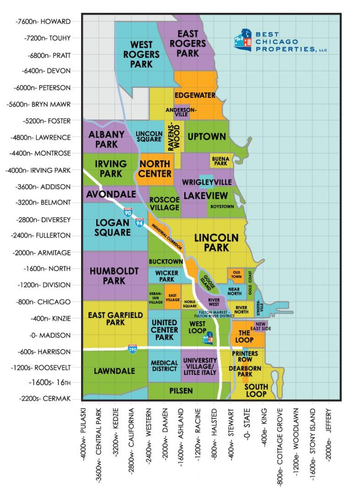 neighborhoods, Chicago karte