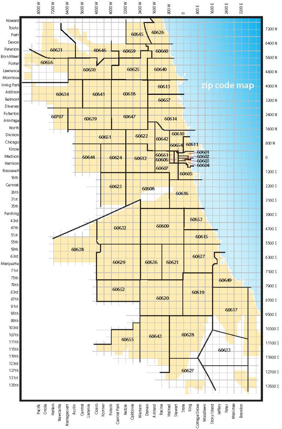 Čikāgas rajona kodu karte