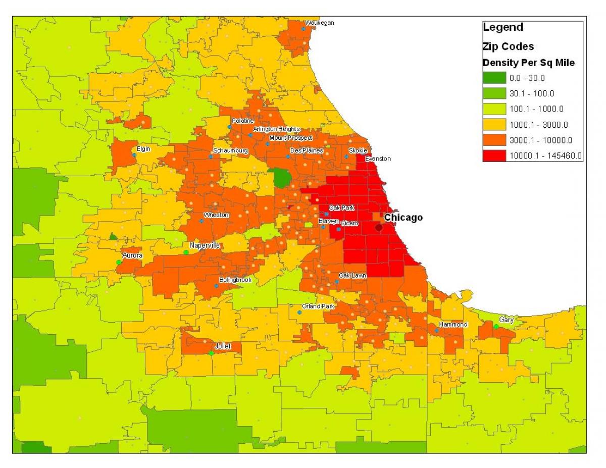 demogrāfisko karti no Čikāgas