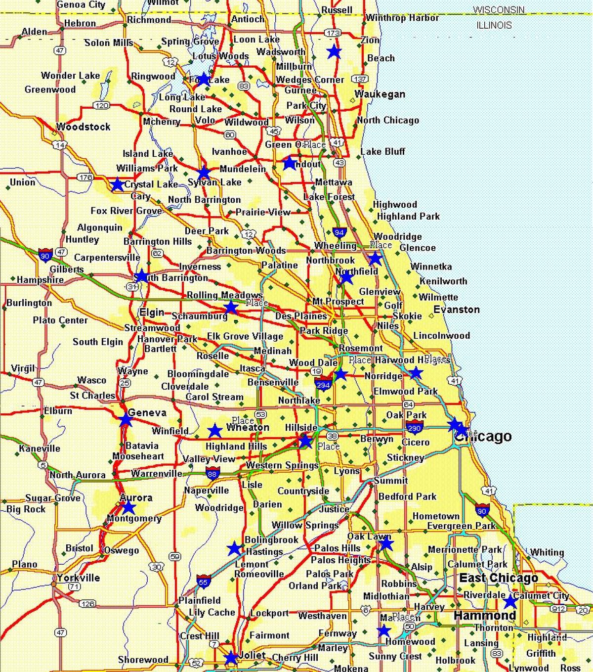 pilsētas karte, Chicago