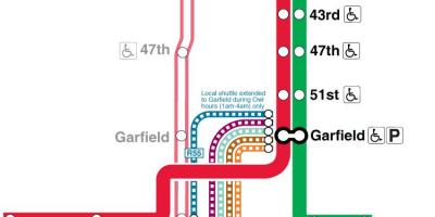 Chicago metro kartē sarkanā līnija