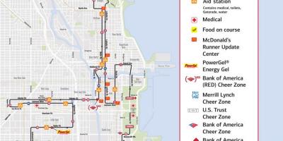 Čikāgas maratons sacensību karte