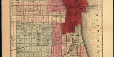 Karte lielais Čikāgas ugunsgrēks
