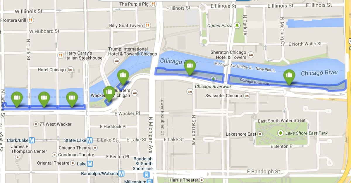 karte riverwalk Chicago