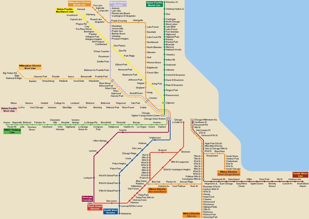 Čikāgas sabiedriskā transporta karte