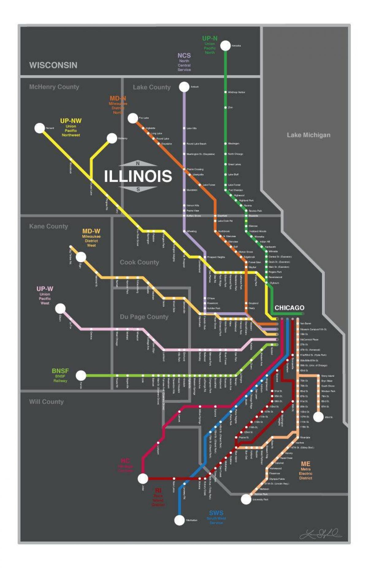 mētra karte, Chicago