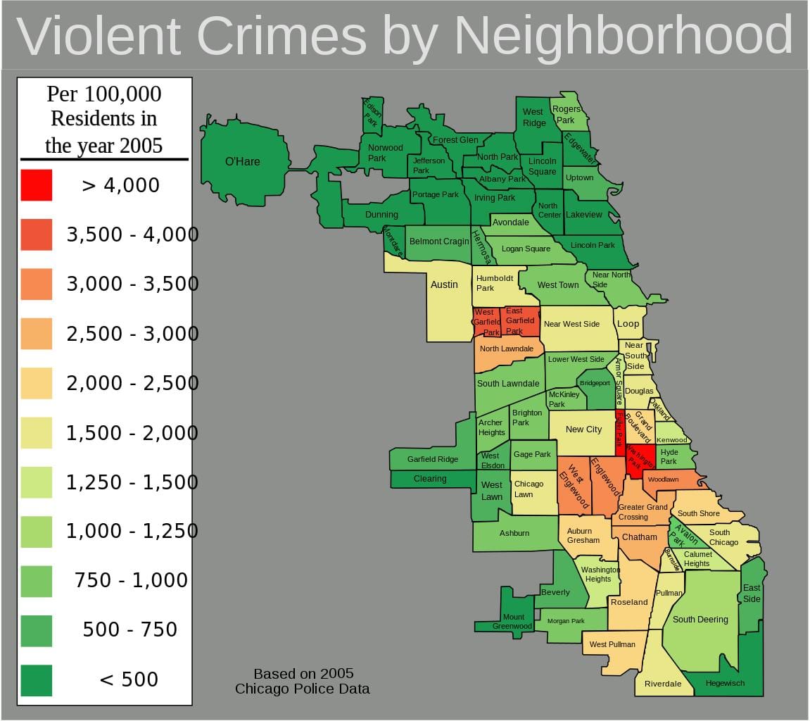 slikti jomās, Chicago karte