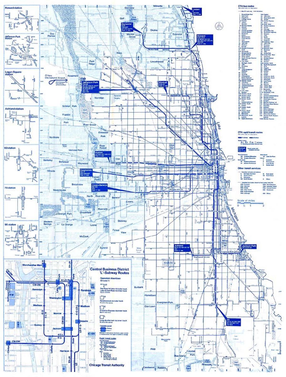 Čikāgas autobusu sistēmas karte
