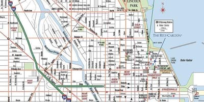 Street map of Chicago