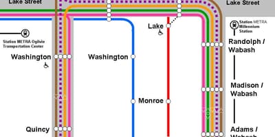 Orange line karte, Chicago
