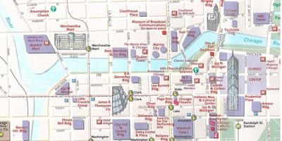 Karte no pilsētas Chicago
