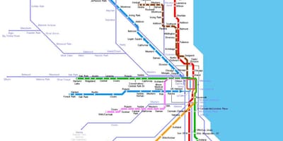 Chicago metro stacija map