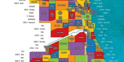 Čikāgas un priekšpilsētās karte